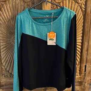 Puma Women's Teal and Black Long Sleeve Tee